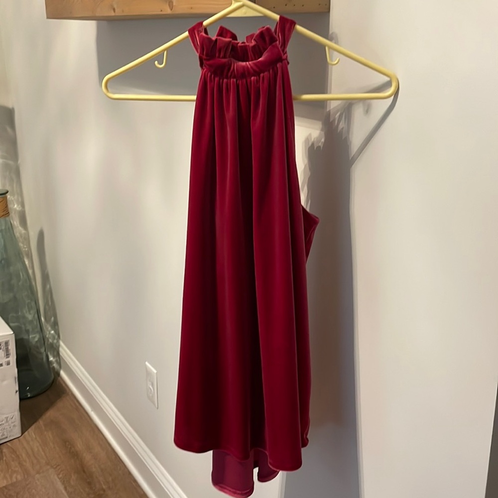 Pink velvet tank